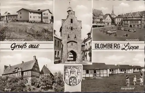 Gruß aus Blomberg, Jugendherberge, Marktplatz, Feriendorf, gelaufen