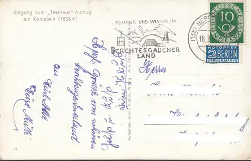 Parkplatz am Kehlstein und Teehaus, gelaufen 1951