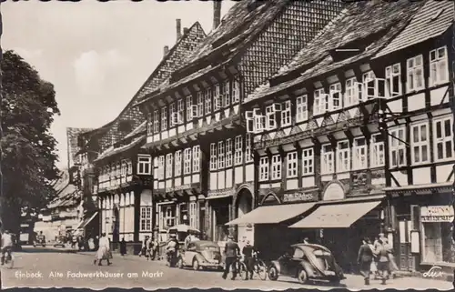 Einbeck, Alte Fachwerkhäuser am Markt, ungelaufen
