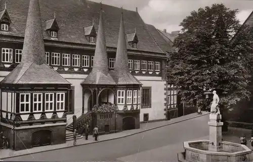 Einbeck, Rathaus mit Eulenspiegelbrunnen, ungelaufen