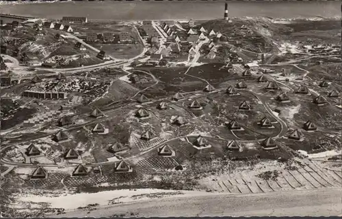 Nordseebad Hörnum, Sylt, Strand und Ort, Fliegeraufnahme, ungelaufen