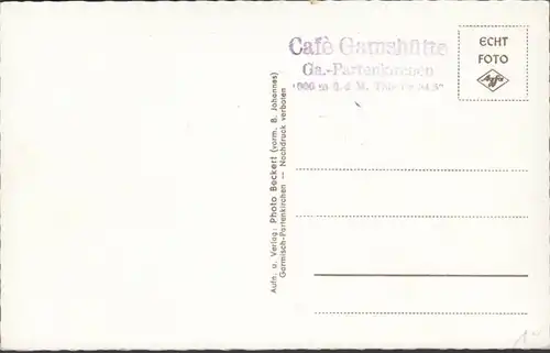 AK Garmisch Partenkirchen, Cafe Gamshütte, ungelaufen