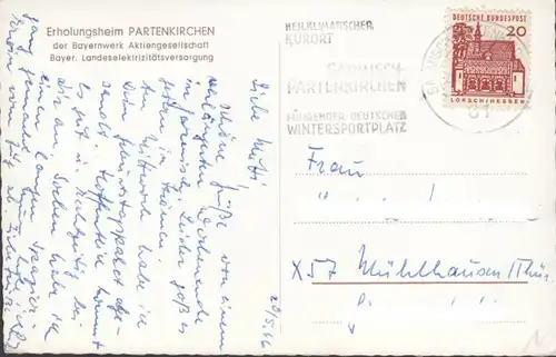 Garmisch Partenkirchen, Erholungsheim der Landeselektrizitätsversorger, gelaufen 1966
