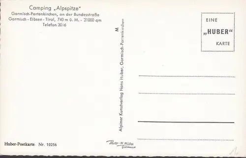 Garmisch Partenkirchen, Camping Alpspitze gegen Zugspitzgruppe, ungelaufen