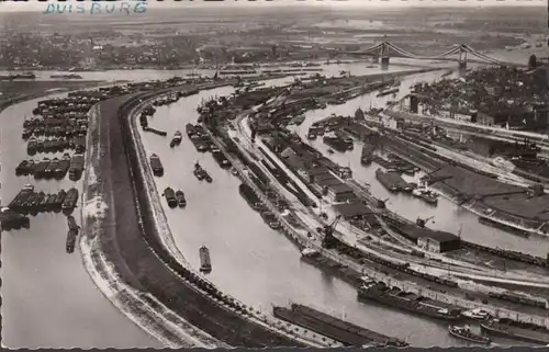 Duisburg, port, avion, couru en 1955