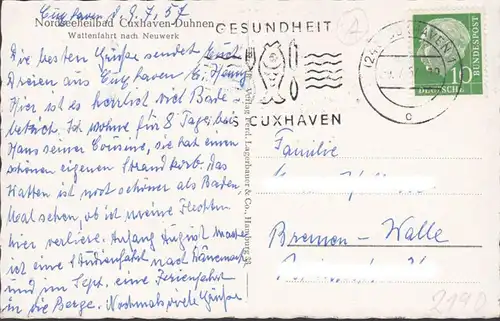 Nordseebad Cuxhaven, Wattfahrt nach Neuwerk, gelaufen  1957