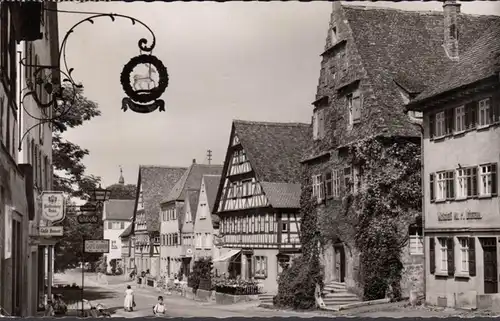 Langenburg, Straßenansicht, Cafe Bauer, gelaufen 1960