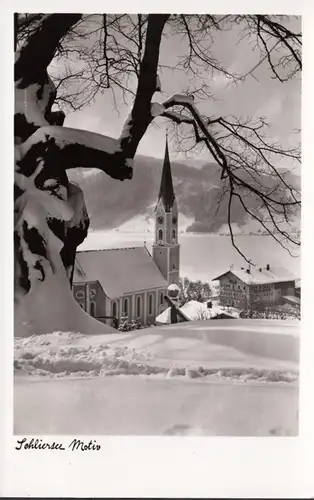 Schliersee, Motiv im Winter, Kirche, gelaufen 1991