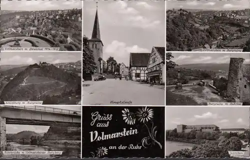 Volmarstein, Ehrenmal, Hauptstraße, Kliniken, Ruhrbrücke, gelaufen 1958