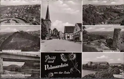 Volmarstein, Ehrenmal, rue principale, cliniques, pont de Ruhr, couru en 1958