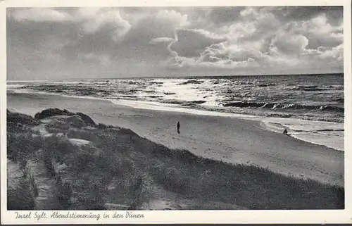 Insel Sylt, Abendstimmung in den Dünen, gelaufen 1957