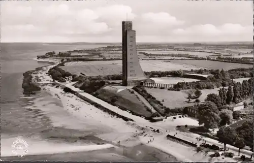 Laboe, Marine Denkmal, Fliegeraufnahme, gelaufen 1957