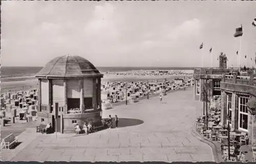 Borkum, promenade de plage, bain de mer du Nord, non-roulé