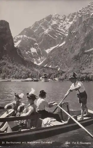 Schönau am Königssee, Bartholomä mit Watzmann Ostwand, gelaufen 1954