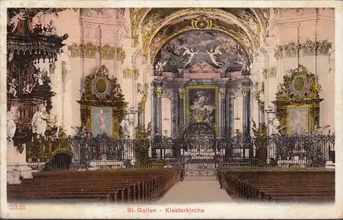 St. Gallen, Klosterkirche, Inneres, gelaufen 1906