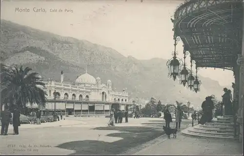 Monte Carlo, Cafe de Paris, gelaufen 1905