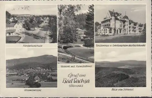 Bad Sachsa, Hindenburgstraße, Schützenhaus, Kurmittelhaus, gelaufen 1960