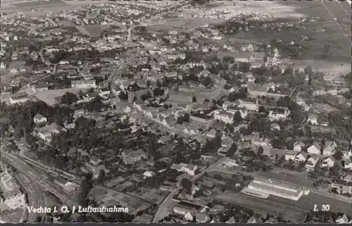 Vechta, Luftaufnahme, gelaufen 1963