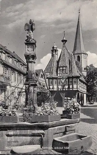 Michelstadt, Rathaus, gelaufen 1960
