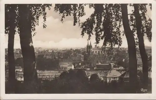 Eger, Karlsbad, Stadtansicht, gelaufen 1941