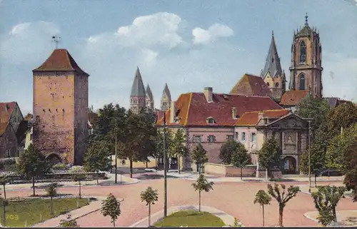 CPA Sélestat, Tour des Sorcières, Porte de Strasbourg et Eglise St. Georges, non circulaire