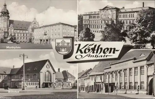 Köthen, Place du marché, École d'ingénieur, Gare, Klubhaus, couru 1965