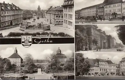 Gotha, Hauptmarkt, Neumarkt, Hauptpostamt, Schloß, ungelaufen