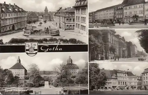 Gotha, marché principal, nouveau marché, bureau de poste principal et château, non-roulé