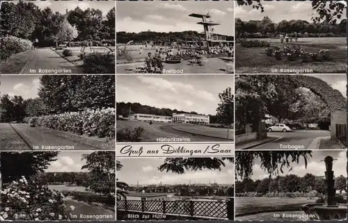 Salutation de Dillingen, Arc de but, piscine extérieure, jardin de roses, casino de refuge, couru 1964