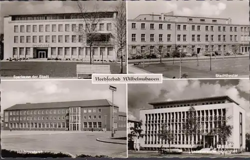 Wilhelmshaven, Caisse d'épargne, Théâtre municipal, Hauptpostamt, Landesversicherungsanstalt, inachevé