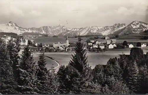 Scheidegg im Allgäu, Panoramaansicht, gelaufen 1942