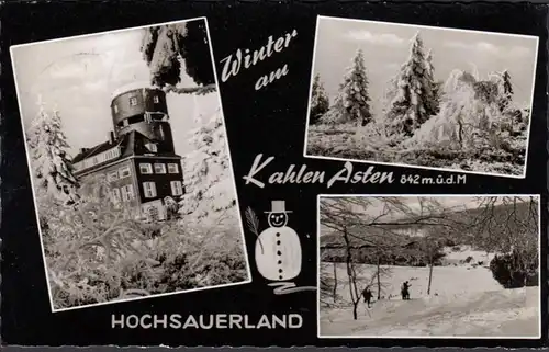 Winter am Kahlen Asten, Hochsauerland, Mehrbild, gelaufen 1965