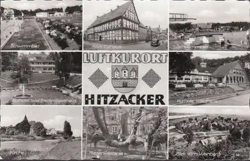 station thermale aérienne Hitzacker, piscine, église, hotel, maison de douane, couru 1965