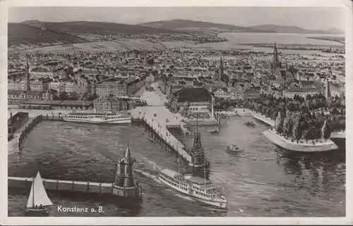 Constance, entrée dans le port, navire, couru en 1955