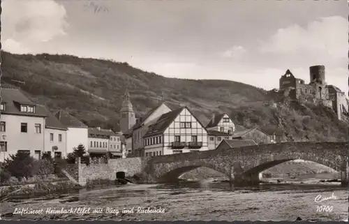 Heimbach mit Burg und Rurbrücke, Luftkurort, gelaufen 1969