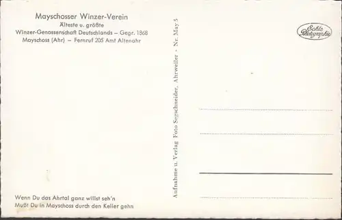 Mayschoss, Mayschosser Winzer Verein, ungelaufen