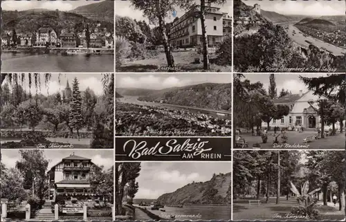 Bad Salzig, Kurpark, Badehaus, Hotel Trost, gelaufen 1966