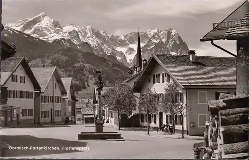 Garmisch-Partenkirchen, Floriansplatz, gelaufen 1958