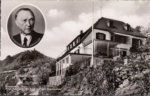 Rhöndorf, Maison Adenauer avec vue sur le Dragon, incurvée