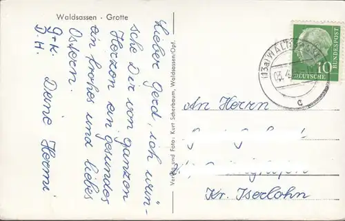 Waldsassen, Grotte, gelaufen 1958