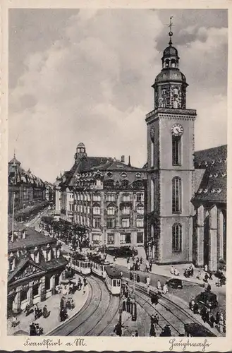 Frankfurt am Main, Hauptwache, Nassauische Landesbank, Straßenbahn, ungelaufen