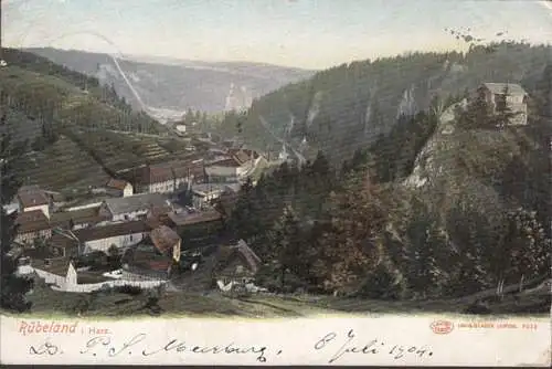 AK Rübeland, Stadtansicht, gelaufen 1904