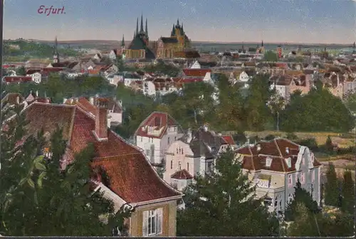 Erfurt, vue de la ville, inachevé- date 1922