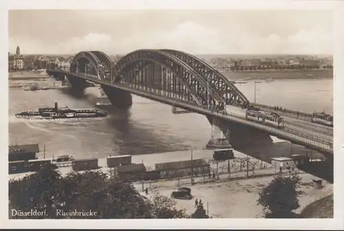 Düsseldorf, Rheinbrücke, ungelaufen