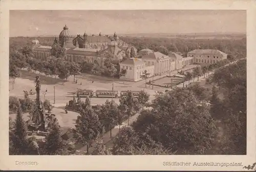 Dresden, Städtischer Ausstellungspalast, Straßenbahn, ungelaufen