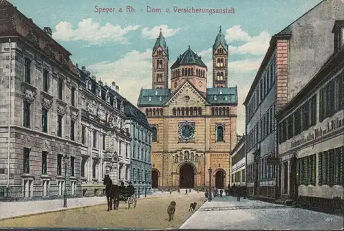 Speyer am Rhein, Dom und Versicherungsanstalt, ungelaufen