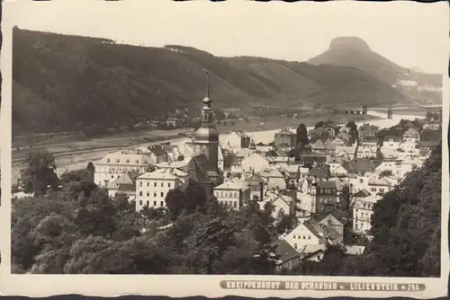 Bad Schandau, vue sur la ville, station thermale Kneipp, courue en 1940