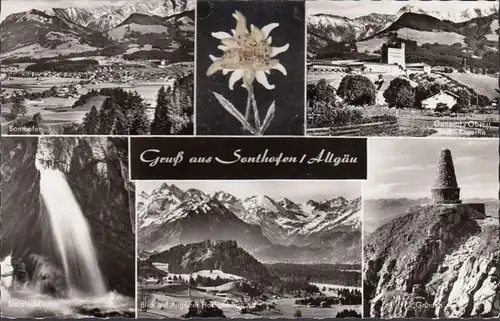 Gruß aus Sonthofen, Echtes Edelweiss, Mehrbild, gelaufen 1958