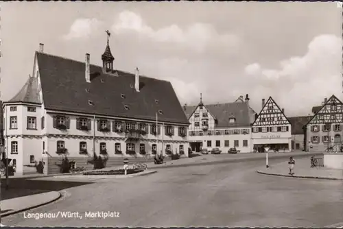 Langenau, Marktplatz, gelaufen 1974