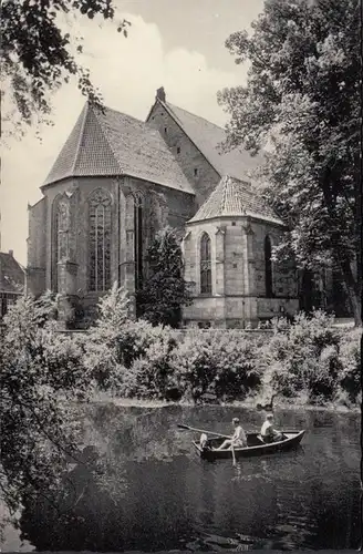 Telgte, Wallfahrtsort, Emsmotiv an der Pfarrkirche, gelaufen 1958